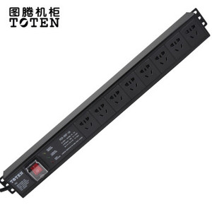 【图腾8位10A 防雷PDU】图腾（TOTEN） 图腾 PDU 机柜插座 8位10A 工业PDU插线板 防雷 机柜电源分配器
