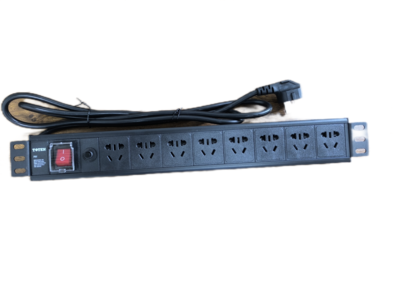【图腾8位10A PDU】图腾（TOTEN）8位10A PDU 机柜电源分配器 多用插孔pdu电源 机柜专用插座 网络机柜PDU 带开关2米线
